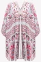 Knockout Pink Floral Printed Open Front Cover Up Dress